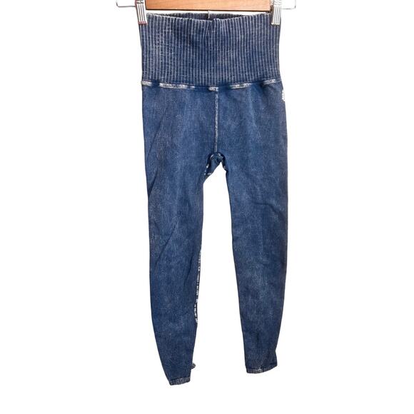 FP Movement By Free People Blue Washed Leggings XS High Rise Athletic Casual - Picture 1 of 9